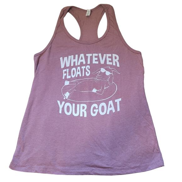 Bella Canvas "Whatever Floats Your Goat" Racerback Tank Top Size Juniors XL - Picture 1 of 5